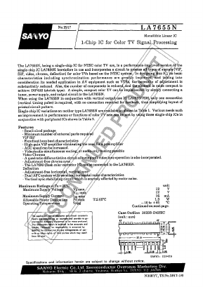 LA7655N Datasheet PDF SANYO -> Panasonic