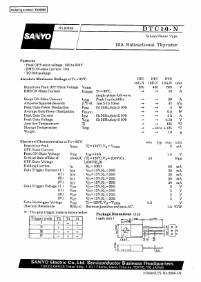 DTC10C-N Datasheet PDF SANYO -> Panasonic