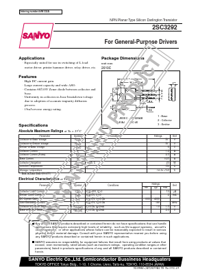 2SC3292 Datasheet PDF SANYO -> Panasonic