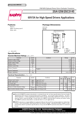 2SA1259 Datasheet PDF SANYO -> Panasonic