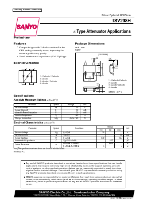 1SV298H Datasheet PDF SANYO -> Panasonic