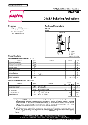 2SA1798 Datasheet PDF SANYO -> Panasonic