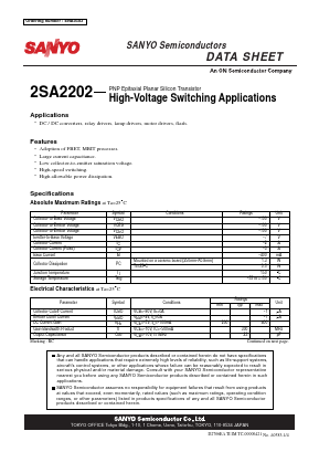 2SA2202 Datasheet PDF SANYO -> Panasonic