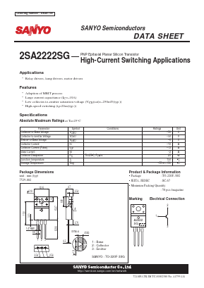 2SA2222SG Datasheet PDF SANYO -> Panasonic