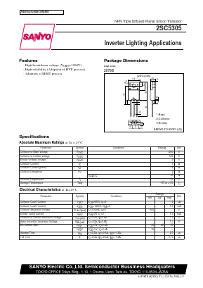 2SC5305 Datasheet PDF SANYO -> Panasonic