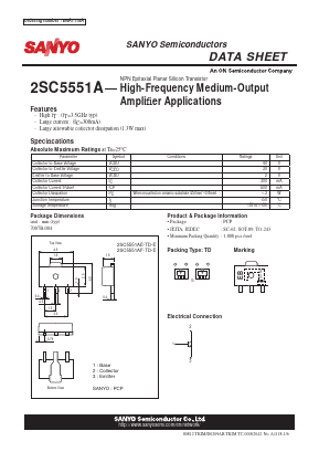 2SC5551AE-TD-E Datasheet PDF SANYO -> Panasonic