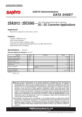 2SA2012 Datasheet PDF SANYO -> Panasonic