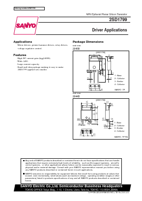 2SD1799 Datasheet PDF SANYO -> Panasonic