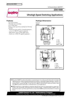 2SK1909 Datasheet PDF SANYO -> Panasonic