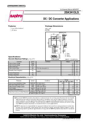 2SK3413LS Datasheet PDF SANYO -> Panasonic