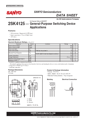 K4125 Datasheet PDF SANYO -> Panasonic