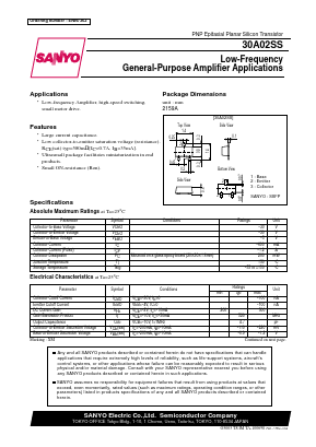 30A02SS Datasheet PDF SANYO -> Panasonic