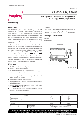 LC322271J-70 Datasheet PDF SANYO -> Panasonic
