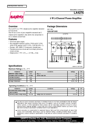 LA4276 Datasheet PDF SANYO -> Panasonic