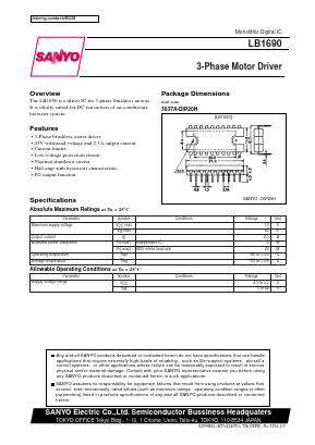 LB1690 Datasheet PDF SANYO -> Panasonic