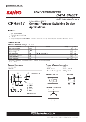 CPH5617-TL-E Datasheet PDF SANYO -> Panasonic