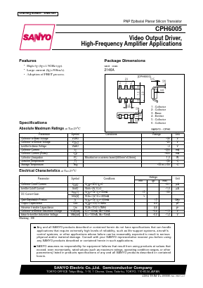 CPH6005 Datasheet PDF SANYO -> Panasonic