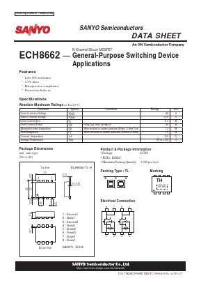 ECH8662 Datasheet PDF SANYO -> Panasonic