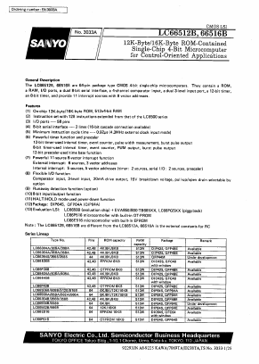 LC66512B Datasheet PDF SANYO -> Panasonic