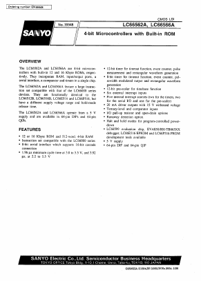 LC66562A Datasheet PDF SANYO -> Panasonic