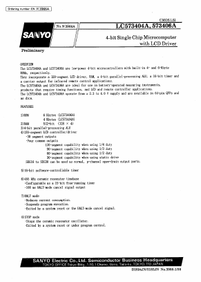 LC573404A Datasheet PDF SANYO -> Panasonic