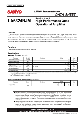 LA6324NJM Datasheet PDF SANYO -> Panasonic