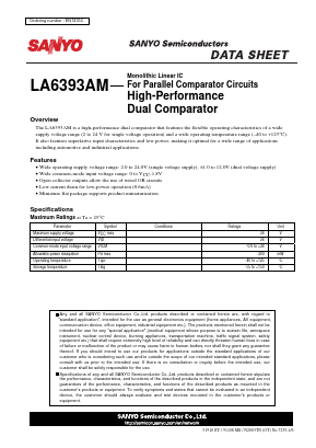 LA6393AM Datasheet PDF SANYO -> Panasonic