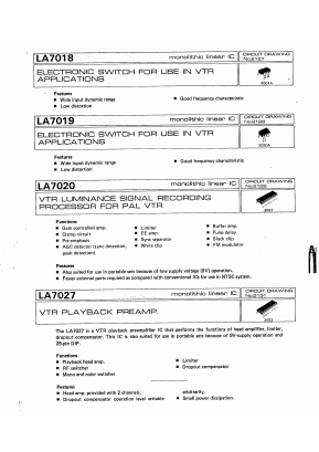 LA7020 Datasheet PDF SANYO -> Panasonic