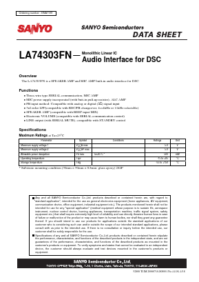 LA74303FN Datasheet PDF SANYO -> Panasonic