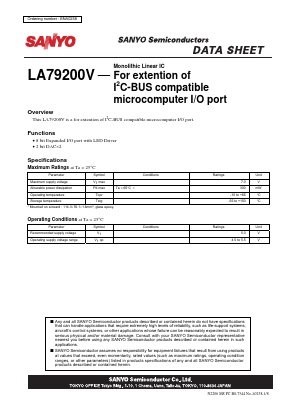 LA79200V Datasheet PDF SANYO -> Panasonic