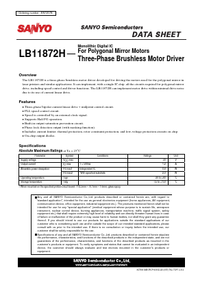LB11872H Datasheet PDF SANYO -> Panasonic
