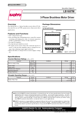 LB1687M Datasheet PDF SANYO -> Panasonic