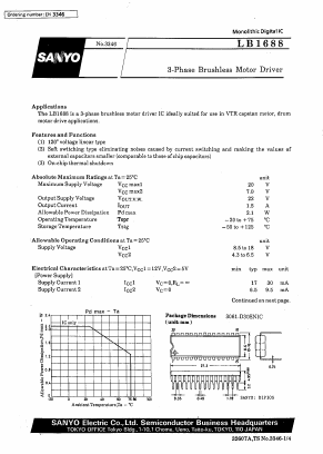 LB1688 Datasheet PDF SANYO -> Panasonic