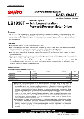 LB1938T Datasheet PDF SANYO -> Panasonic