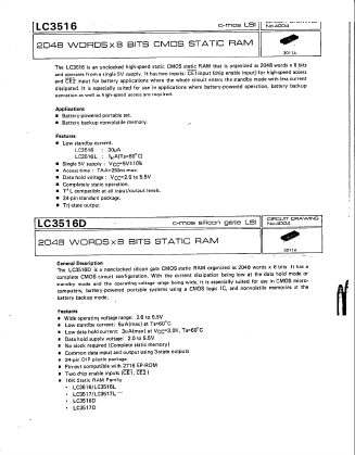 LC3516L Datasheet PDF SANYO -> Panasonic