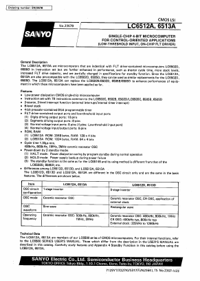 LC6512A Datasheet PDF SANYO -> Panasonic