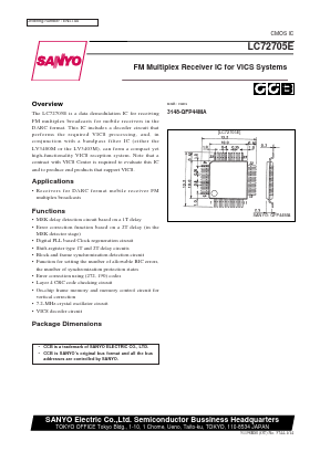 LC72705 Datasheet PDF SANYO -> Panasonic