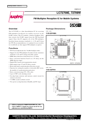 LC72709 Datasheet PDF SANYO -> Panasonic