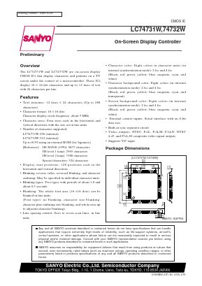 LC74731W Datasheet PDF SANYO -> Panasonic