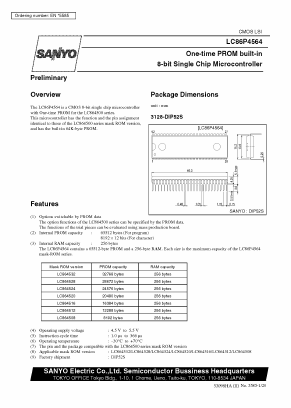 LC864524 Datasheet PDF SANYO -> Panasonic
