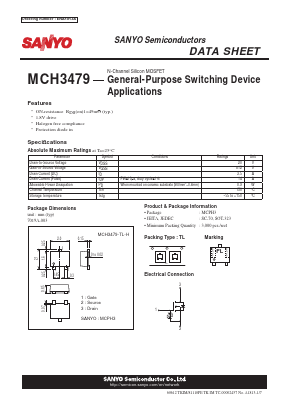 MCH3479-TL-H Datasheet PDF SANYO -> Panasonic