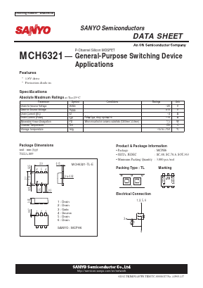 MCH6321 Datasheet PDF SANYO -> Panasonic