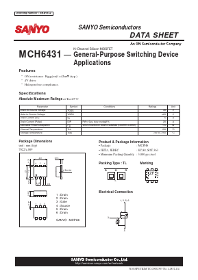 MCH6431 Datasheet PDF SANYO -> Panasonic