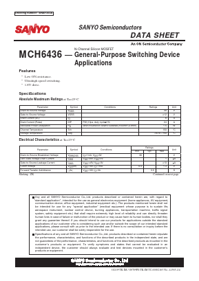 MCH6436 Datasheet PDF SANYO -> Panasonic