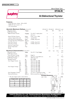 DTA6-N Datasheet PDF SANYO -> Panasonic