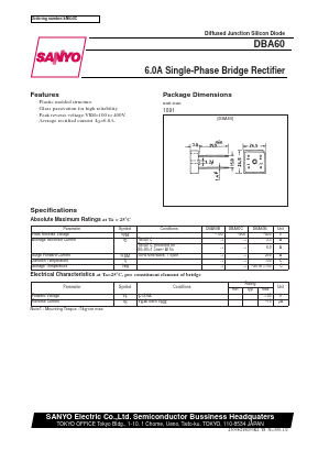 DBA60C Datasheet PDF SANYO -> Panasonic