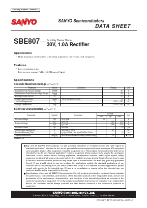 SBE807 Datasheet PDF SANYO -> Panasonic