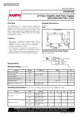 STK401-040 Datasheet PDF SANYO -> Panasonic