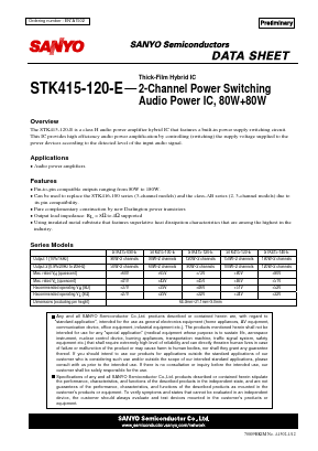 STK415-120-E Datasheet PDF SANYO -> Panasonic