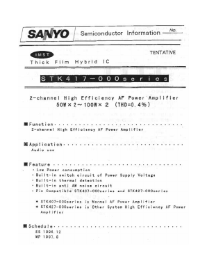 STK417-110 Datasheet PDF SANYO -> Panasonic